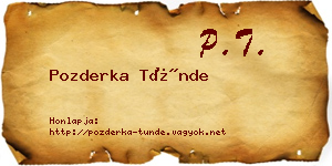 Pozderka Tünde névjegykártya